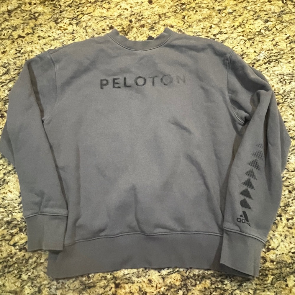 Adidas x Peloton Mens‎ Crewneck Sweatshirt Gray Graphic Pullover Size Large